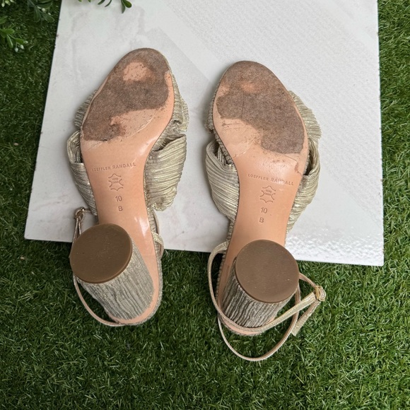 Loeffler Randall Camellia in champagne size 10 women’s party shoes block Heel - Picture 13 of 16